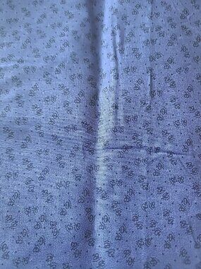 NEW 1+ yard Cotton Calico Blue Fabric with small black butterflies